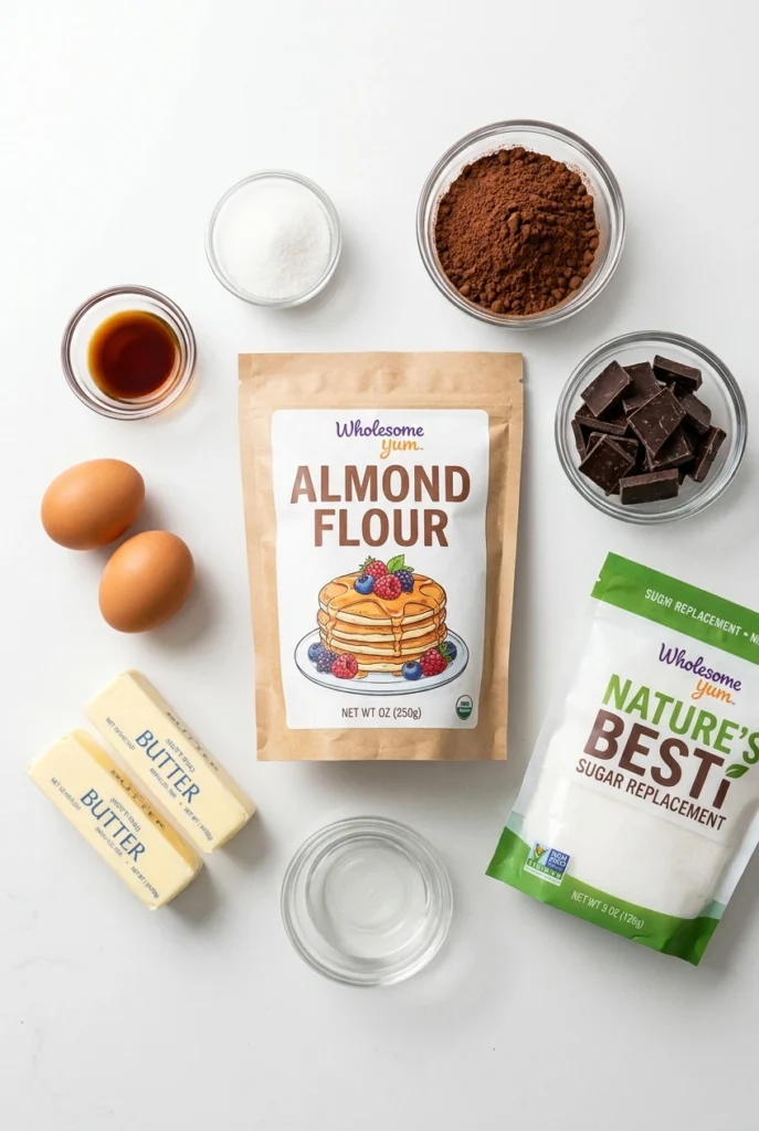 Almond flour brownies ingredients. 