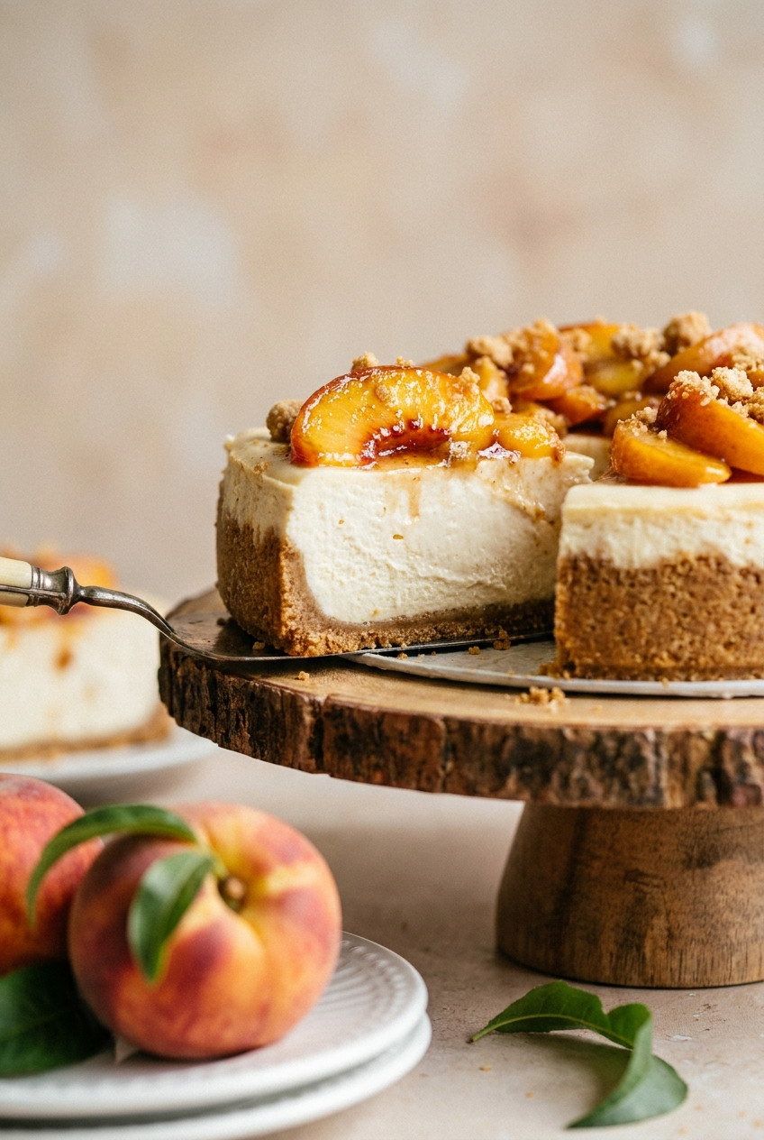 Peach Cobbler Cheesecake