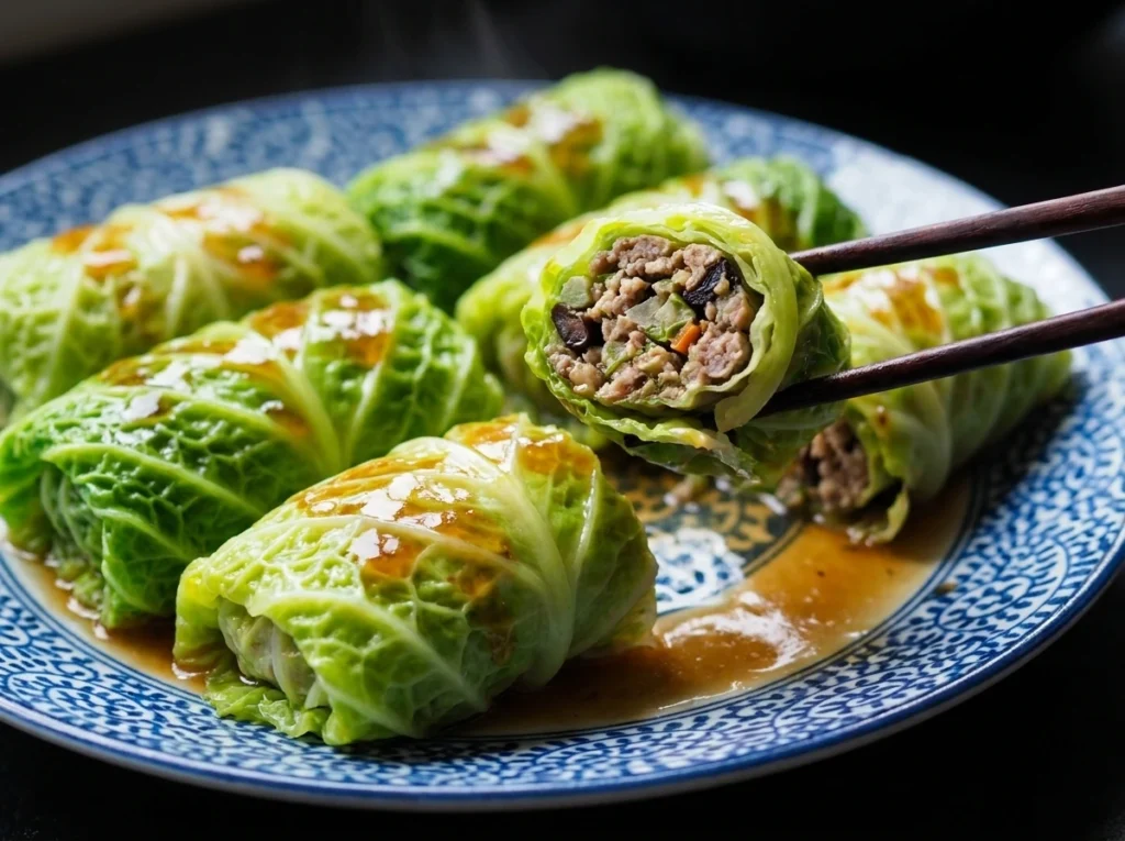 Steamed cabbage rolls