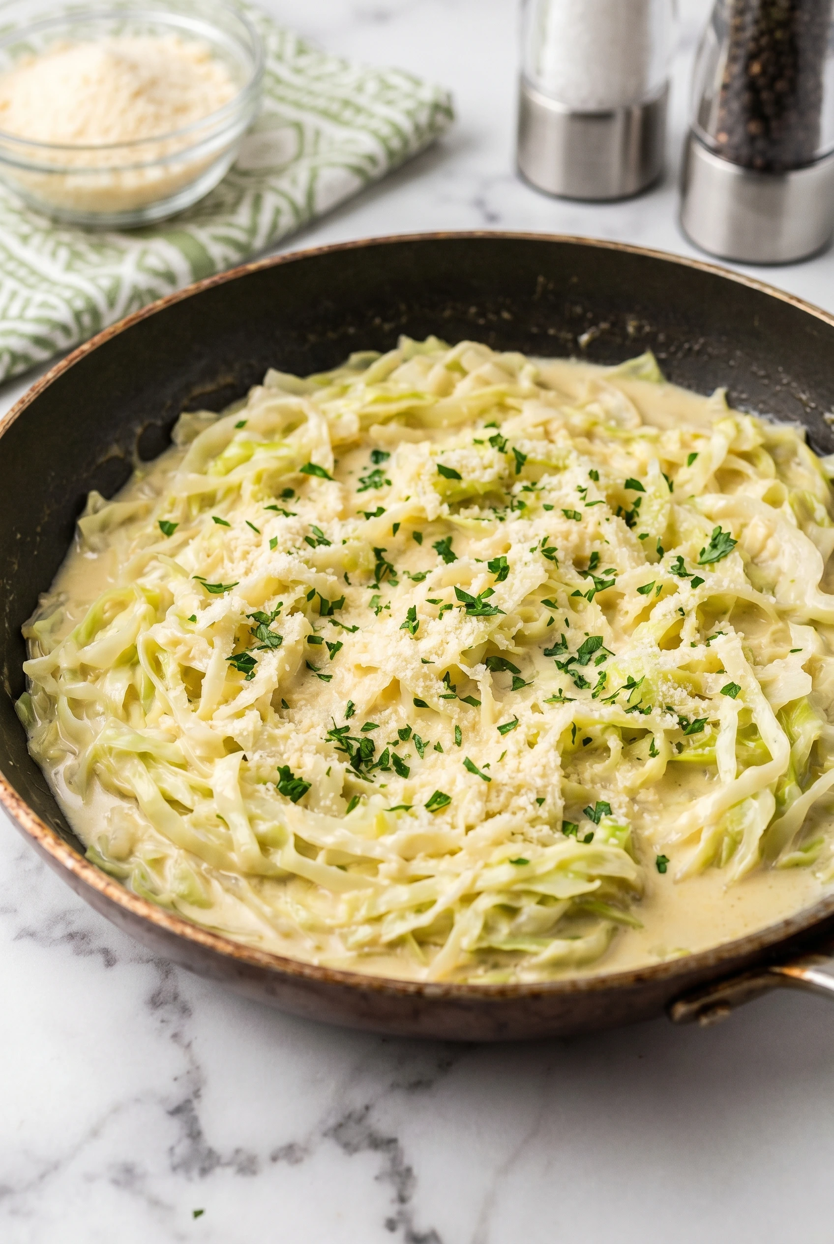 Cabbage alfredo