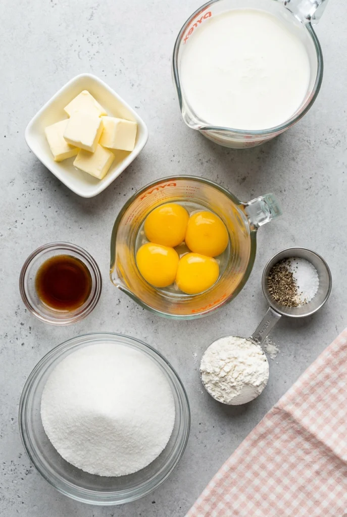 ingredients for homemade pudding