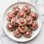 Candy Cane Kiss Cookies